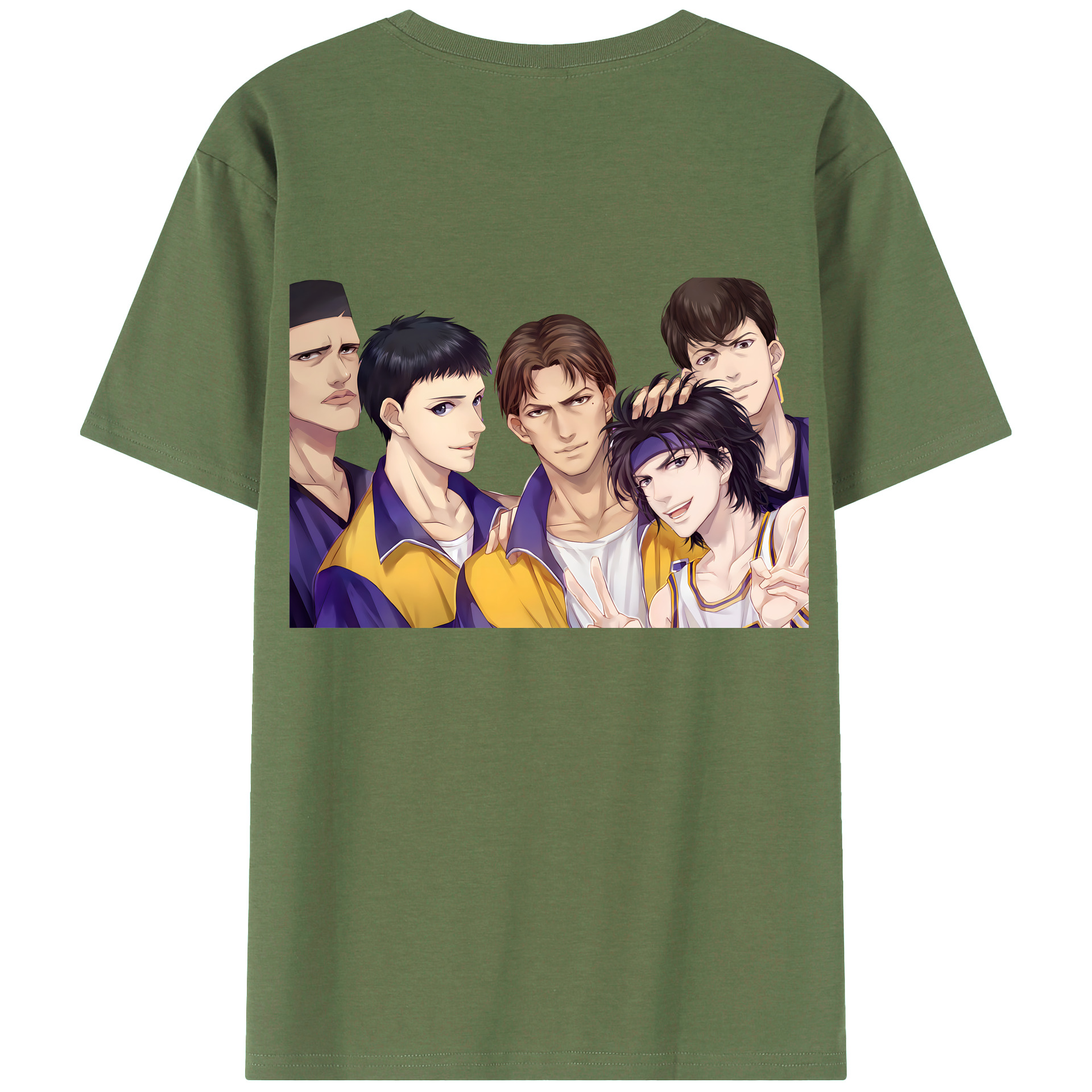 （画像用） SLAM DUNK／スラムダンク 綿100％ メンズ半袖Tシャツ（バックプリント） 通気性